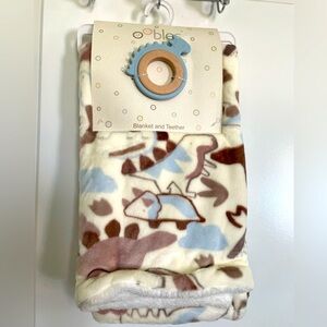 NEW Baby Blanket with Teether Soft 2-piece Set 30x40 Baby Gift Boy Girl